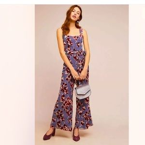 New Anthropologie Velvet Burnout Jumpsuit Size 6.